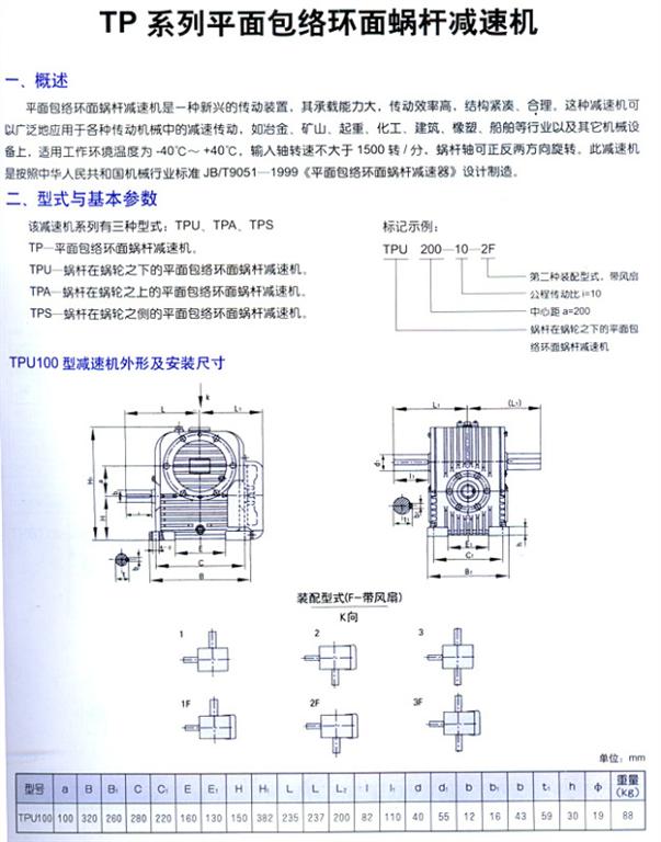 TP系列平面包絡(luò)環(huán)面<a target='_blank' title='幫得力蝸桿減速機(jī),減速機(jī),減速機(jī)-蝸輪蝸桿減速機(jī) 精密加工' href='/WLWGJSJ/default.html'>蝸桿減速機(jī)</a>